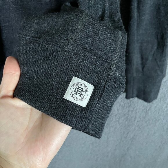 Reigning Champ 100% Merino Wool 1/4 Zip Pullover Sweater - Men's Size S - Gray - Picture 3 of 9